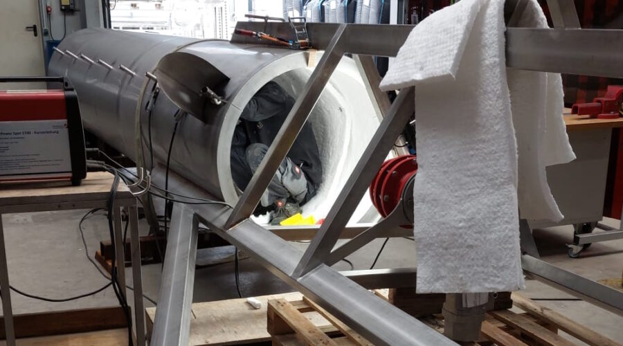 Insulated_biogas_flare_burner_chamber_encon
